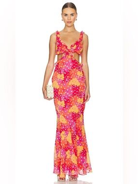 YAURA Floral Cutout Ruffle Maxi Dress | REVOLVE Style